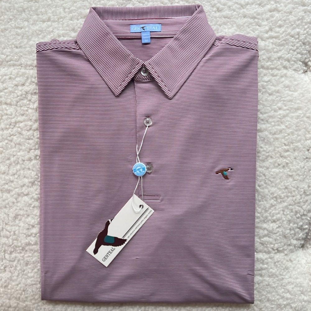 GENTEAL Men’s Pinstripe Golf Performance Polo